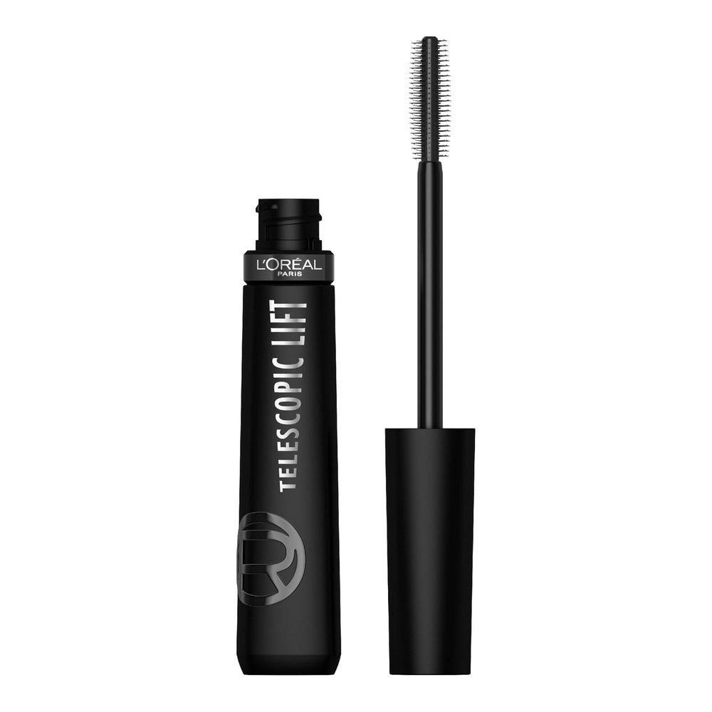 L'Oréal Paris Black Mascara Telescopic Lift, Lengthening and Extra Black | Specialized Formula, available in Waterpoof, Resists Smudging, Visible Lash Length, Longer Looking Lashes
