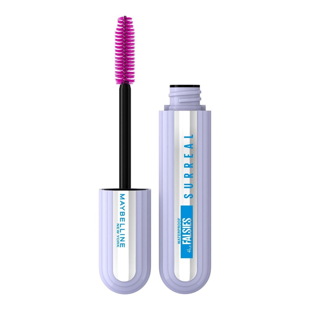 Maybelline New York Mascara with False Eyelash Effect, with Hybrid Fibre Technology and Lengthening Helix Brush, The Falsies Surreal Mascara, Black, Waterproof, 10 ml