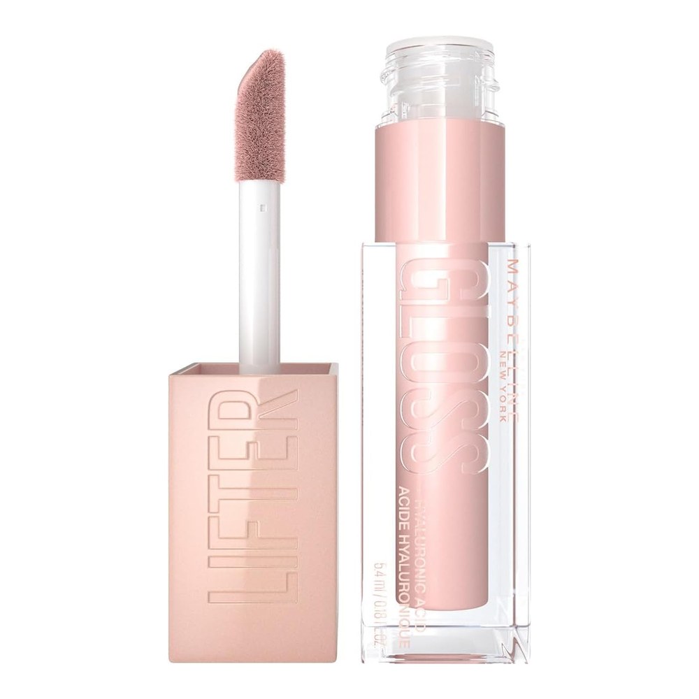 Maybelline Lifter Lip Gloss Hydrating Hyaluronic Acid Light Pink, 002 Ice | With Hyaluronic Acid, Visibily Smooth Lips, Fuller Looking Effect, Non Sticky, Lasting Hydration Formula