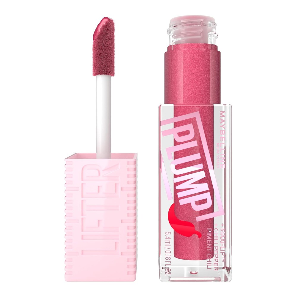 Maybelline Lifter Plumping Lip Gloss Hyaluronic Acid 002 Mauve Bite | With Hyaluronic Acid & Chilli Pepper, XL Wand, Vegan Formula, Lasting Plump, Plumping Liquid Gloss