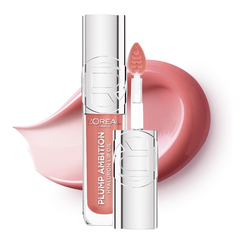 L'Oréal Paris Lip Oil Plump Ambition Glass-Like Finish 601 Worth It | With Hyaluronic Acid, With Tripeptides, Smoother Lip Appearance, Plumper Lip Appearance, Non-Sticky Formula