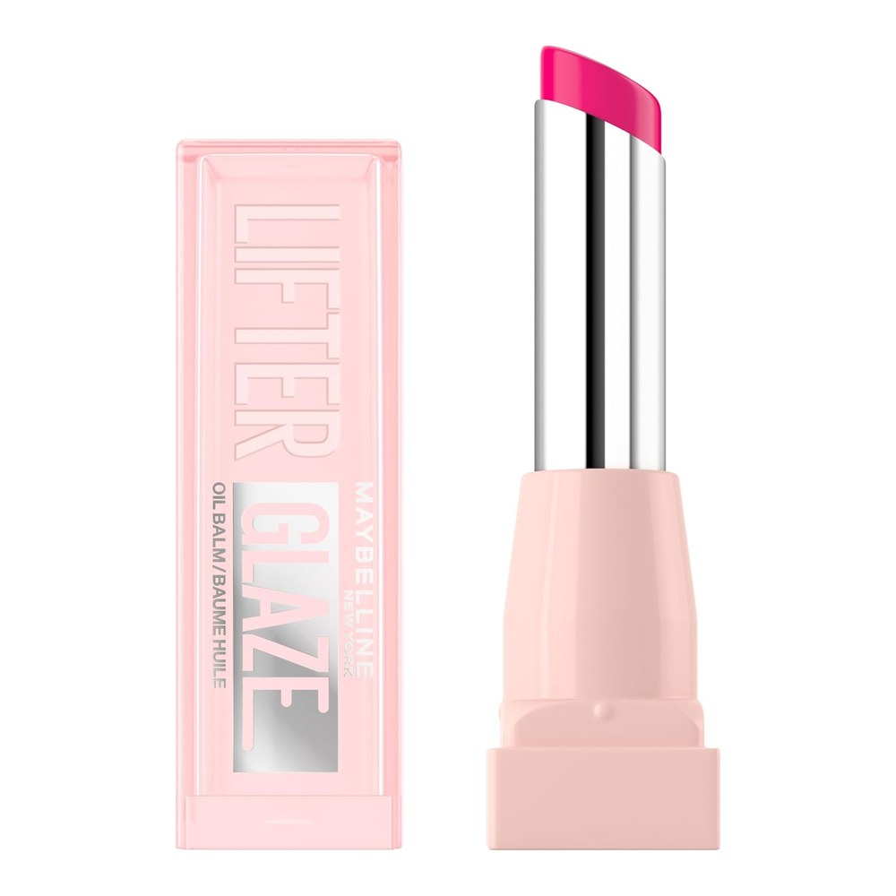 Maybelline Lip Oil Lifter Glaze, Hydrating Lip Balm Shade: Rose Bite | With Hyaluronic Acid, Acerola Cherry Extract, Up To 24HR Hydration, Plumping Fuller Lips, Shine