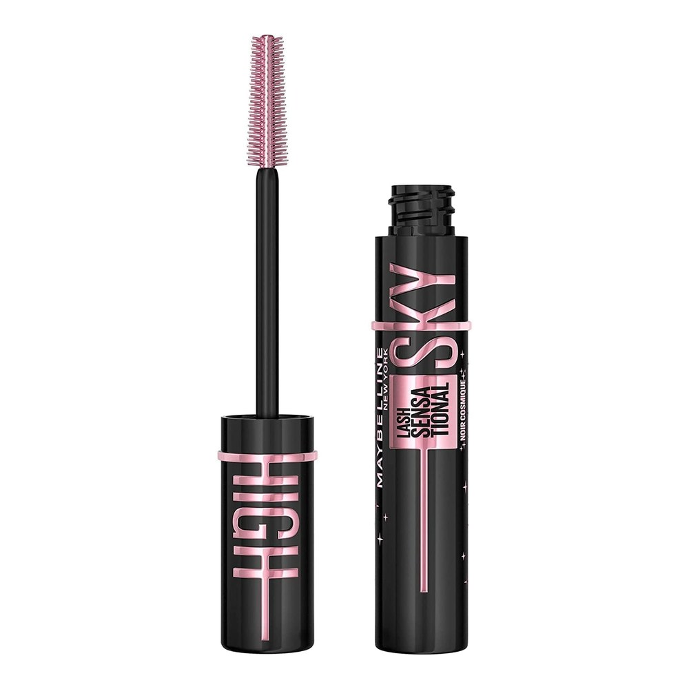 Maybelline New York Lash Sensational Sky High Volumizing & Lengthening Mascara, Washable Flake-Free Formula Infused with Bamboo Extract & Fibers, 7 ml, Cosmic Black