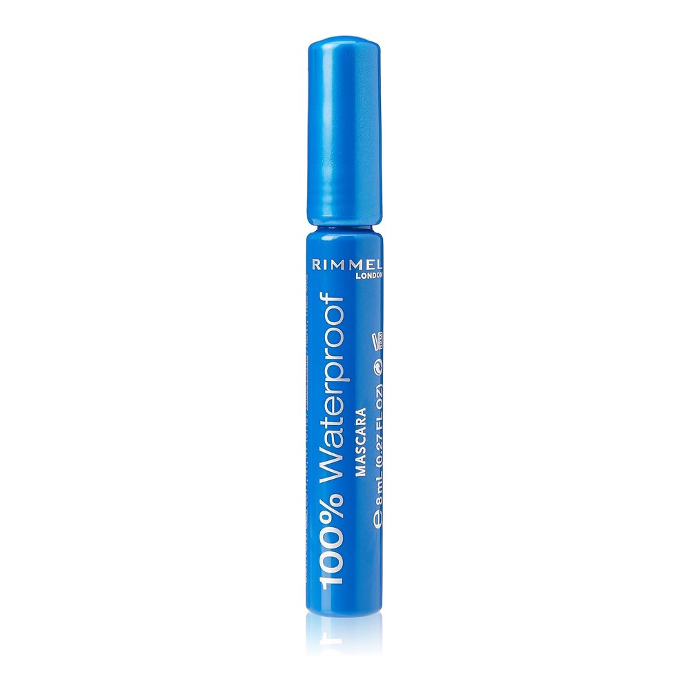 Rimmel 100% Waterproof Long-lasting Mascara, Black, 8ml