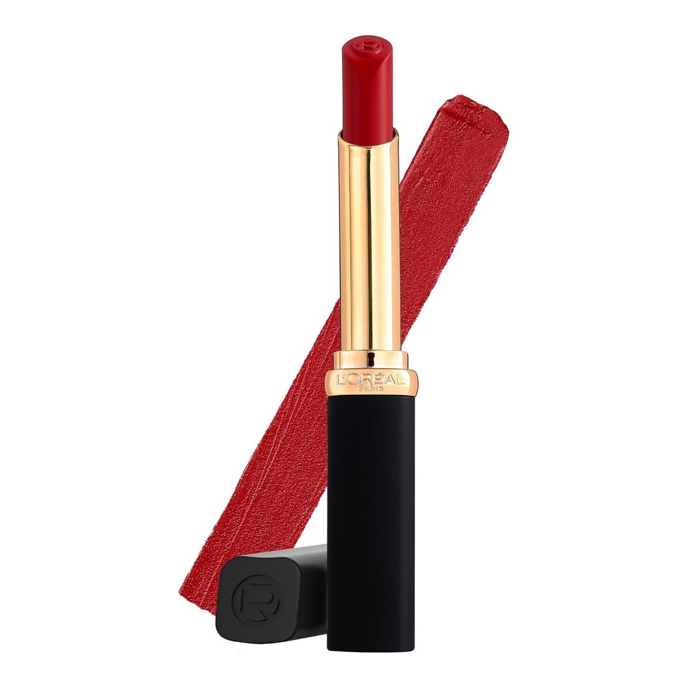 L'Oréal Paris Lipstick Color Riche Intense Volume Matte 480 Plum Dominant | With Hyaluronic Acid, Matte Powder Finish, 16H Long-Wear, Hydrating Formula, Intense Volume